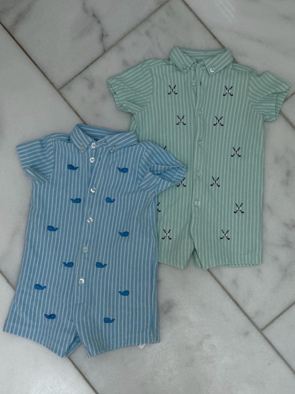 Little Me collard baby Rompers